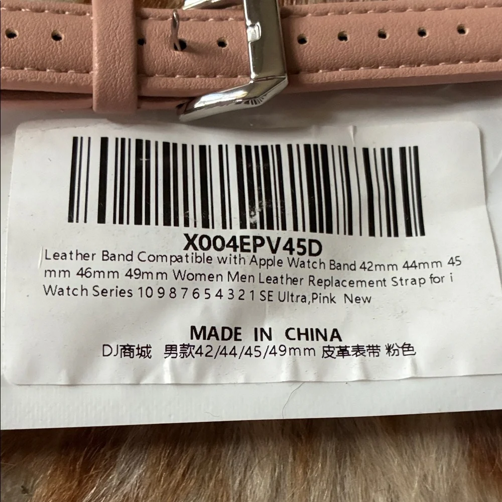 Silicone Sport Watch Band Black + Blush Tan Leather Strap Apple Watch